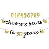 YiiiGoood Interchangeable Numbers Cheers & Beers to Any Age Banner Cursive Banner Beer Birthday Sign Happy Birthday Anniversary Bunting Party Decorations