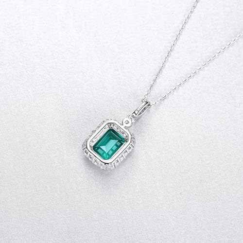 Collier d'amitié pour Femmes avec pendentif vert rectangle, le cadeau idéal pour elle