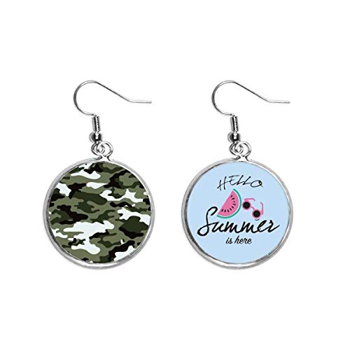 Pendientes de sandía ligeros que no pesan en el lóbulo con diseño camuflaje
