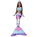 Barbie Dreamtopia Bambola Sirena Luci Scintillanti - Bambola Sirena Mora - Ciocche Rosa - 4 Giochi Luce - Alta 30,4 cm - Regalo per Bambini 3-7 Anni