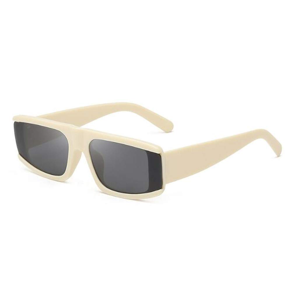 Long square black retro sunglasses men and women sunscreen sunglasses Rice Frame Gray Flakes