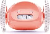 CLOCKY Alarm Clock on Wheels (Authentic) | Extra Loud for Heavy Sleeper (Adult or Kid Bedroom Robot Clockie) Funny, Rolling, Run-Away, Moving, Jumping (Pink)
