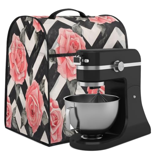 Coffee Maker Cover Zigzag Rose Kitchen Appliance Covers Small Appliance Covers Blender Cover Juicer Cover Dust Covers for Kitchen Appliances with Top Handle and Pockets,Washable,B487