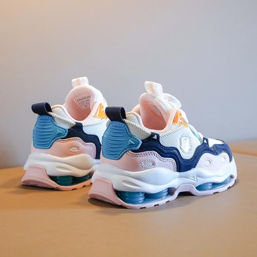 Kids Sneakers for Boys Girls Super Light Shock Absorption Stable Running Shoes Low Top Non Slip Breathable Casual Walking Shoes Color Blocking Style Training Shoes Sport Athletic,11~5 Sizes3