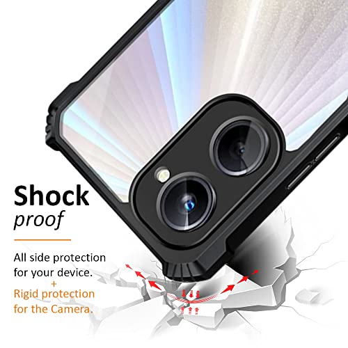 Image of WOW IMAGINE Polycarbonate Back Cover For Realme 10 Pro 5G - Airedge Technology | Crystal Clear Transparent Mobile Case Cover | Hard Bumper | Full Armor Shockproof Device & Camera Protection | Black