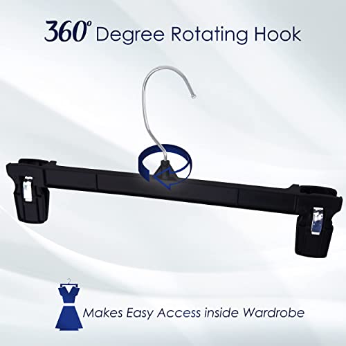 Hanger Central R6012B-25 Pack Heavy Duty Plastic Bottoms Hangers With Ridged Pinch Clips Pants Hangers thumb #8