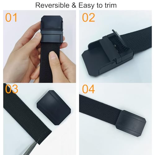 Casual Web Belt,2 and 1 Mens Belt with Reversible Buckle,Adjustable Canvas Web Belts for Work,Military,47.24inch3