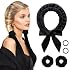 Heatless Curls Overnight Hair Curlers to Sleep In Overnight Curls for Women Heatless Hair Curler for Long Hair Overnight Headband Black