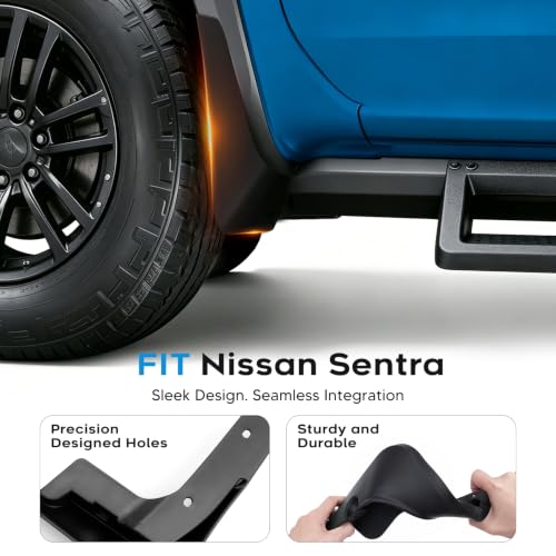 Image of Sunsdrew Mud Flaps for 2026 Nissan Sentra Accessories - 4PCS Front & Rear Splash Guards - No-Drilling All Weather Exterior Mud Guards