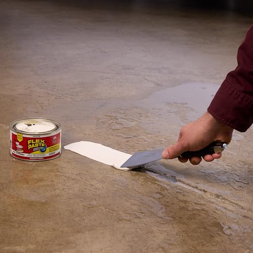 Flex Paste, Waterproof Paintable Putty, Spackle Sealant, Fill Gaps Cracks Holes - Block Out Water and Air - UV Resistant - Walls, Drywall, EPDM, Concrete, Roof, RV Repairs, White, Half-Quart