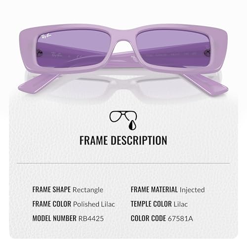 Image of Ray-Ban RB4425 TERU BIO-BASED Rectangle Shaped Sunglasses for Men & Women with Official RAYBAN Eyewear Kit