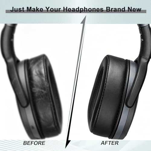 Reposiciones de Almohadillas para Sennheiser HD 4.50BT, HD 4.50BTNC, HD 4.50SE, HD 4.40BT, HD 4.30G, HD 4.20S, HD 458BT, HD 450BT, HD 400S, HD 350BT, HD300 Auriculares, Cubiertas de Almohadillas (Negro) miniatura 6
