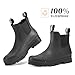 HISEA Women's Short Rain Boots Fashion Waterproof Chelsea Boots Ankle Garden Shoes for Ladies Non Slip Outdoor Work Booties Lightweight Rubber Rainboots with Comfort Insole, Size 7.5 Black