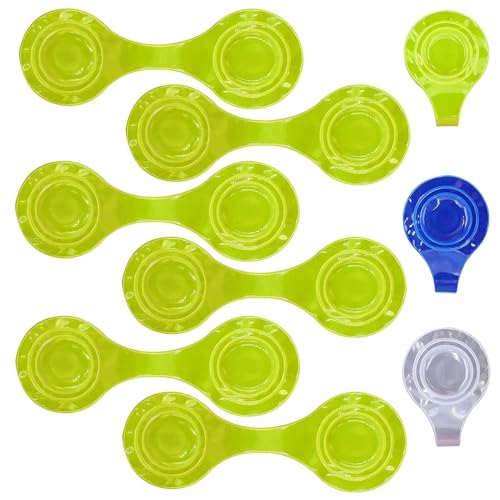 DONCOO 6 x Magnetische Reflektoren – Reflektierende Ansteckmagnete für maximale Sichtbarkeit, Reflektor Clips Anhänger für Rucksack, Schulranzen, Kleidung, Jacke, Kinderwagen (Grün)