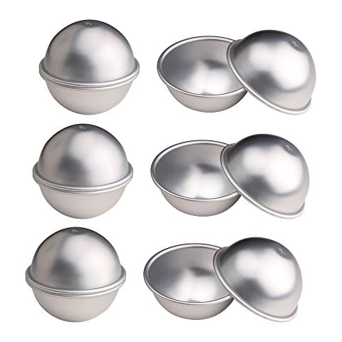 Warmbuy 12 Pcs DIY Metal Bath Bomb Molds, Set of 6 Cover