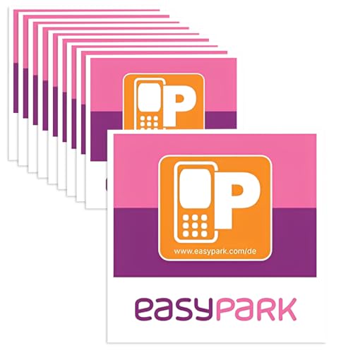 ARHZ 10X EASYPARK Hinterglasaufkleber Vignette Set - Ticket Aufkleber | Vignette Auto Park APP Sticker - Parkplakette (6 x 6 cm extra klein UV Schutz wiederablösbar)
