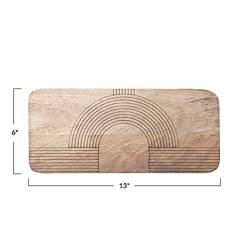 Bloomingville Mango Wood Cheese Board Or Cutting Board With Engraved Rainbow #TOP1
