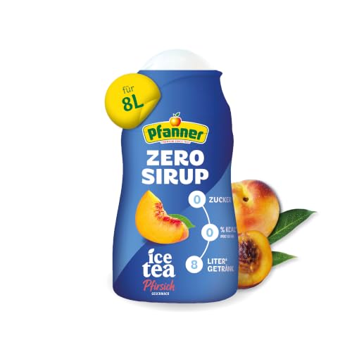Pfanner Zero Sirup Ice Tea Pfirsich (1 x 57 ml) Zuckerfreier Getränkesirup für 8 L Eistee kalorienfrei & ohne Zucker Pfanner Eistee Geschmack