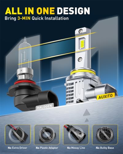 Image of AUXITO H11 9005 LED Bulbs Combo 6500K White 180,000LM Mini Size H8 /H9,4PCS