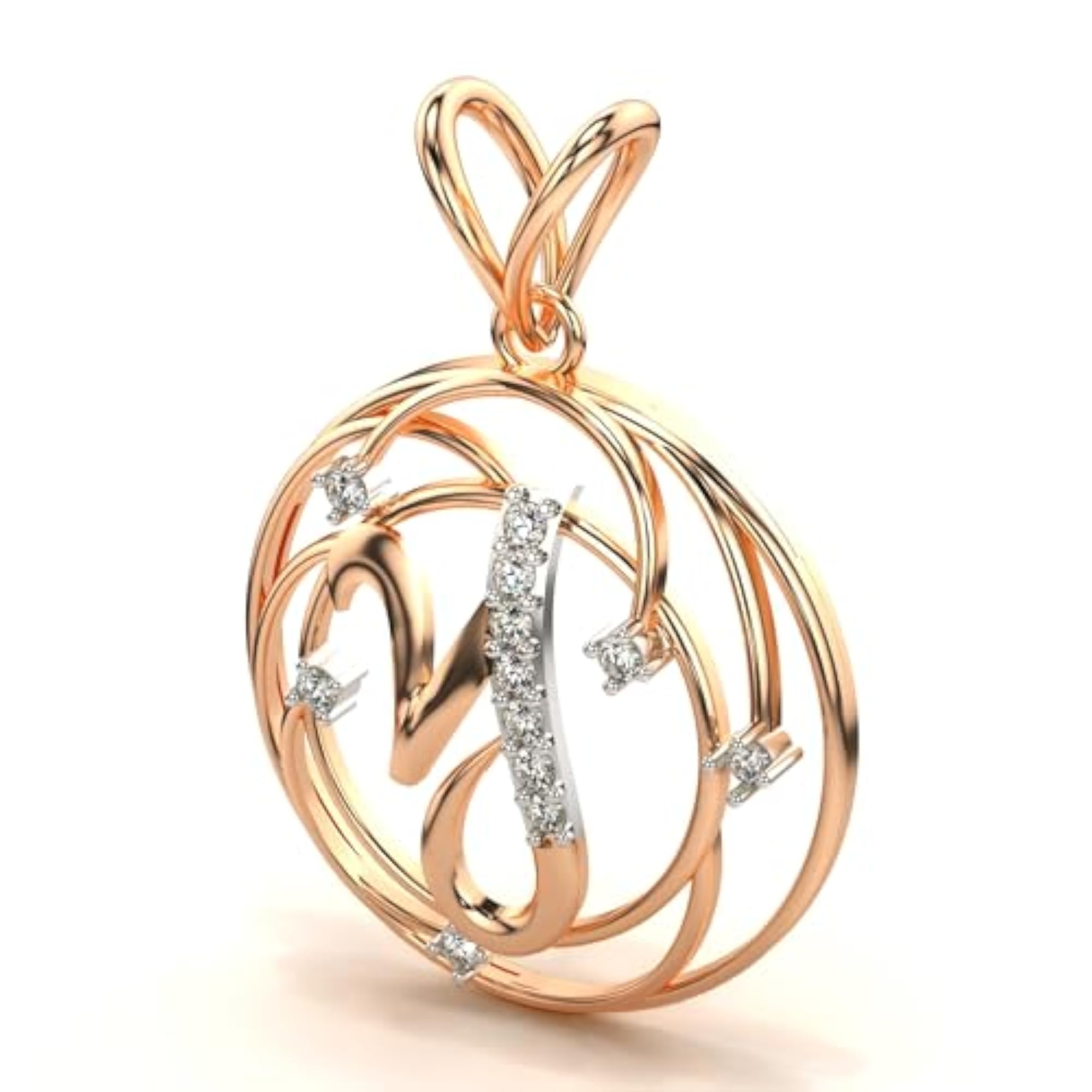 Women's Sterling Silver & Lab Grown Diamond Pendant, Elegant