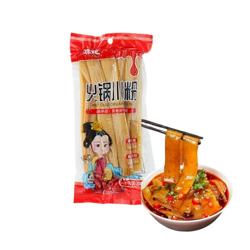BaiLiSnacky Authentische Chinesische Breite Nudeln 200g Zäh Und Geschmeidig Ideal Für Asiatische Suppen Eintöpfe & Würzige Gerichte (Hot-Pot Sichuan-Breite Nudeln 200 g*1)