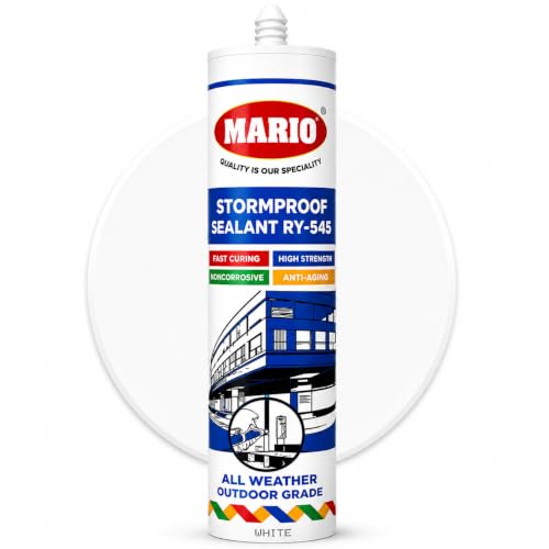 Image of Mario White Waterproof Silicon Sealant - Outdoor Grade Adhesive for Bathroom, Kitchen, Tiles & Windows, Fast Curing, Anti-Fungal, Long Lasting