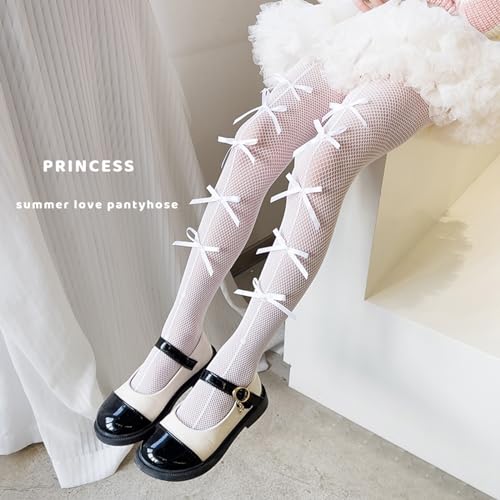 1-13 Years Baby Girl Tights Cute Little Girls Fishnet Pantyhose Mesh Bows Stockings Leggings Baby Girl Outfit3