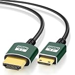 Thsucords Thin Mini HDMI to HDMI Cable 1M, Ultra Slim & Soft Flexible Mini HDMI Lead Supports 3D/4K@60Hz/18gbps/2160P/1080P for Nikon/Canon DSLR, Camcorder, Laptop, Tablet and Graphics/Video Card