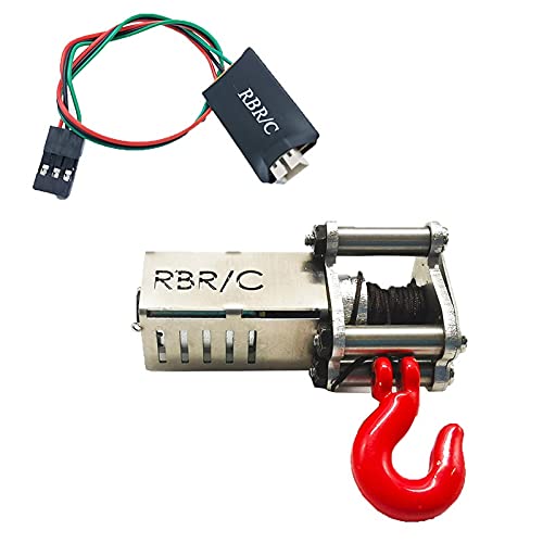 KBREE Elektrische automatische Winde + 4CH Steuerkabel für 1/16 WPL B14 B24 B36 C34 C44 MN90 Q60 Q65 RC Autozubehör Spielzeug Ersatzteile (Farbe : Silber) (Color : Silver)
