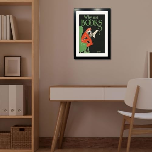 Image of Kagaz Kala - Motivational Funny Quotes - Book Readers Quotes Framed Wall Art Prints Painting Posters - Digital Vintage Posters Print, A4 Synthetic Frame (Why not books)
