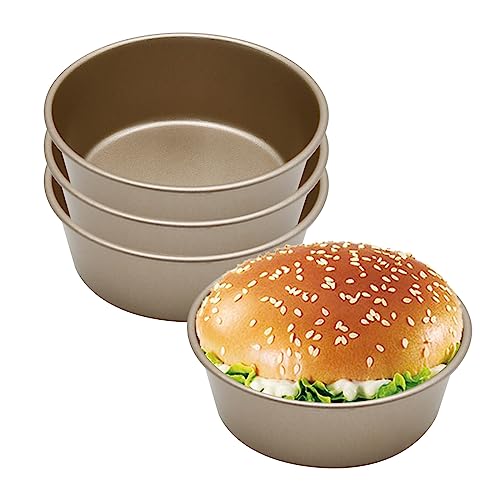 4Pcs Mini Cake Pan Set Small Round Cake Pan Set Cake 5 Inch Round Aluminum Cake Pan Set Non-stick Baking Pan Non-Toxic & Dura