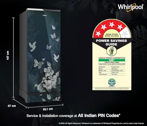 Image of Whirlpool 192 L 4 Star Icemagic Pro Inverter Direct-Cool Single Door Refrigerator (215 IMPRO GD ROY 4S INV SILVIA, Base Stand with Drawer)