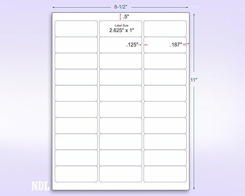 8-1/2 X 11" Neon Color High Light Fluorescent Labels For Laser & Inkjet Printer (Blue Fluorescent, 1" X 2-5/8" - 30 Per Page | 750 Labels) #TOP1