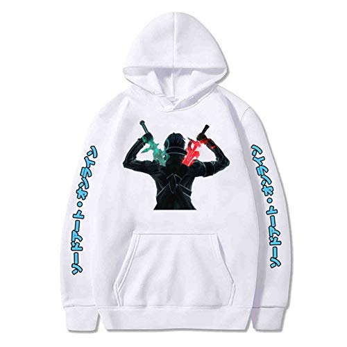 Unisex Anime Sword Art Online Sudadera con Capucha de Manga Larga Sao Pullover Asuna Sudaderas Kirito Camiseta de Manga Corta