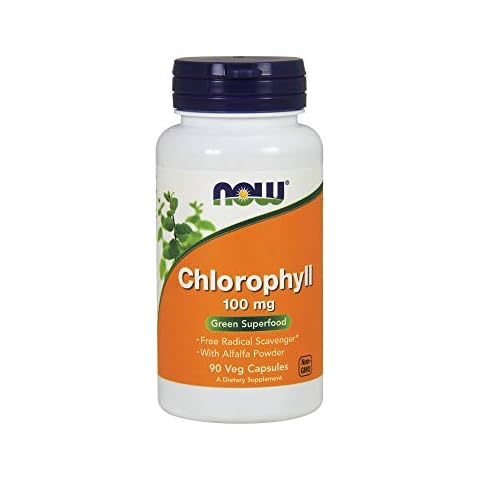 NOW Foods Supplements, Chlorophyll 100 mg with Alfalfa Powder, Green Superfood, 90 Veg Capsules Cover