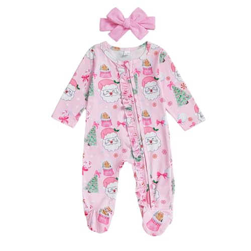 Image of Kuriozud Newborn Infant Unisex Baby Boy Girl Button Solid Romper Bodysuit One Piece Jumpsuit Outfits Clothes | Newborn Baby Girl Sleeper for Daily, Brithday, Halloween, Christmas, New Years, Valentines, St. Patrick's Day, Easter 0-9M