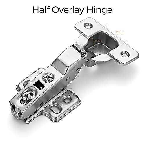 Ravinte 20 Pack European Half Overlay Cabinet Hinges & 20 Pack Hinge Opening Angle Restrictor Clip #TOP1