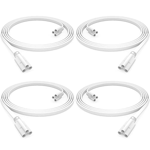 SHOPLED (4-Pack) 6FT T5 T8 LED Shop Light Connecting Wire, Dual-Ended Linkable Cable Cords for LED Tube Light Fixture, Ceiling Lamp, 4-Pack