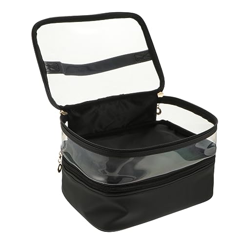 Trousse de toilette double couche avec fermeture éclair fluide