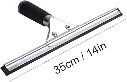 Miniatura 5 de Escobilla de vidrio negra de 14 pulgadas para limpieza de ventanas, herramienta de limpieza de hogar multiusos para parabrisas de automóvil, espejo,