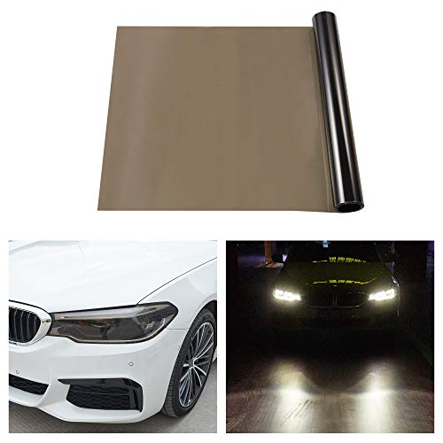TOMALL 200 x 30 cm Película de vinilo de para faros delanteros de automóviles, tinte de lámpara antiniebla, autoadhesivo, adhesivo deportivo para reequipamiento de automóviles(Negro luz)