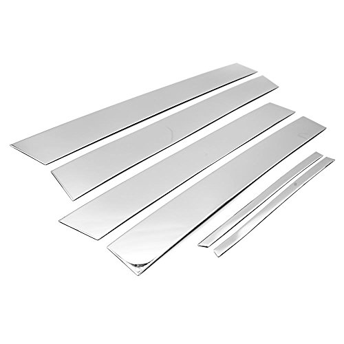 Sizver Chrome Stainless Steel Pillar Posts Accent Covers For 2012-2014 Toyota Camry 6pcs