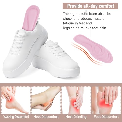 Image of 2 Pairs Memory Foam Insoles, Full-Foot Responsive Cushioning, Plantar Fasciitis Insoles for Women Man, Orthotic Shoe Inserts Arch Support Inserts (Black,Pink, W 7.5-8.5 /M 5.5-6.5)