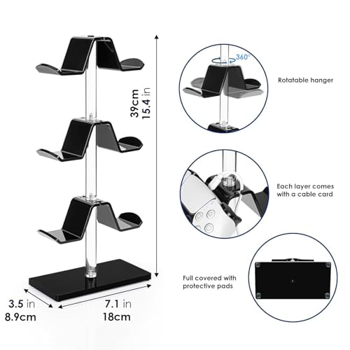 Soporte acrílico para controlador de juegos解决桌面混乱的3层耳机架 5