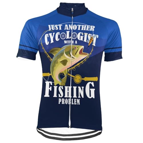 Personalizar Fishing Hombre Camiseta De Ciclismo Manga Corta Bicicletas Maillots (FR/ES, Letras, L, Regular, Regular, MS8173)
