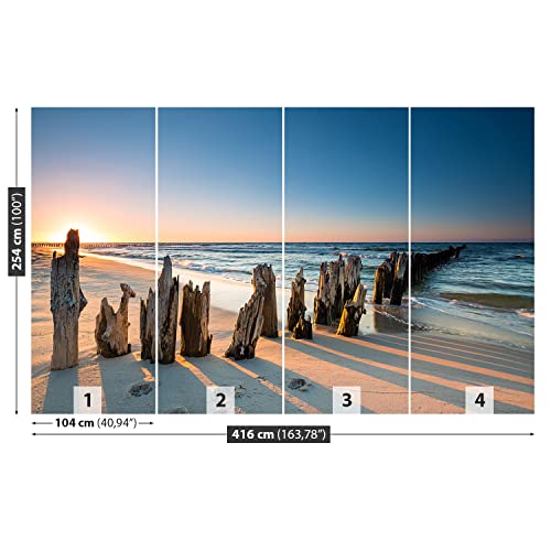 Papier peint plage grand format pour masquer défauts muraux - 7