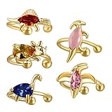 Generic Dinosaur Ear Clip Rhinestone Post Earrings Mini Ear Studs Women Creative Ear Jewery Body Pie