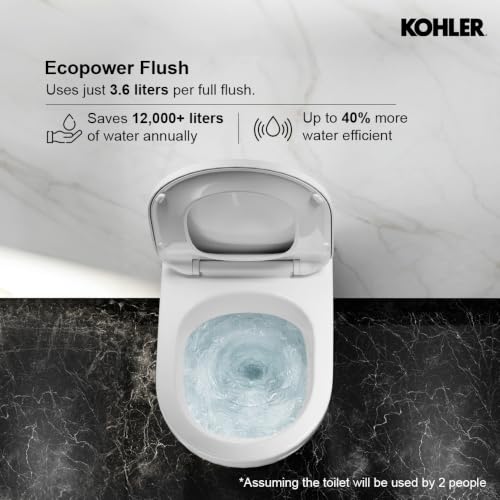 Image of Kohler Apt Wall-hung Round-front Toilet with Skirted Trapway