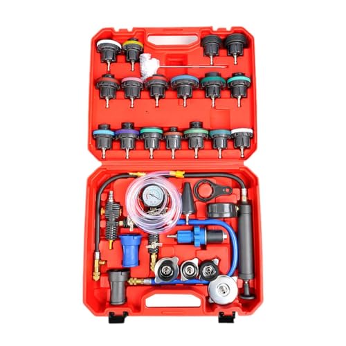 MagiDeal Car Radiator Pressure Tester Vacuum Type Cooling System Tester with Carrying Case Testing Gauge for Garage Auto Workshop, 41.5x36x12cm 34pcs