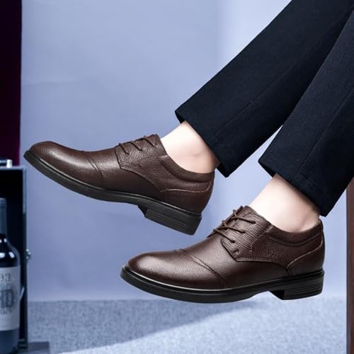 YZABEL Elegant Men's Dress Shoes Oxford, Fashion Round Toe Low Top Lug Sole Non-Slip Business Dress Shoes Office Work Low Top Dress Shoes3